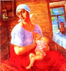 A Mother by Kuzma Petrov-Vodkin